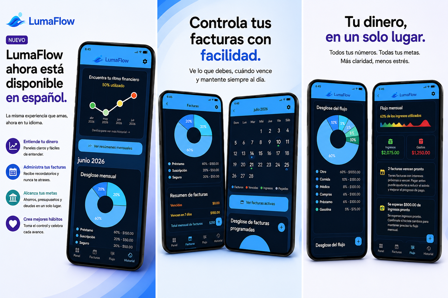 Spanish LumaFlow app preview